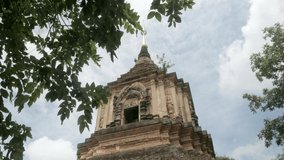 ancient heritage architecture pagoda landscape video inside the Wat Lok Molee Temple landmark famous place landmark in chiang mai southeast asia life in thailand