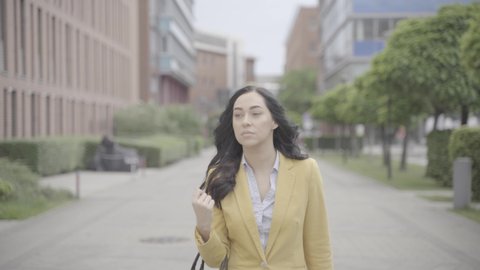 Business Woman Walking By Slog 2 Stock Footage Video (100% Royalty-free