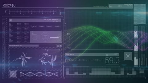 Animation Biological Data Processing On Digital Stock Footage Video ...
