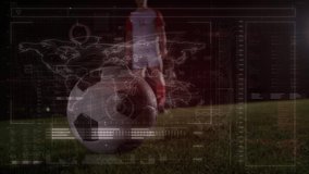 Animation of data processing over caucasian male soccer player. global business, sport and digital interface concept digitally generated video. - Powered by Shutterstock - Get 15% off with code: PIKWIZARD15