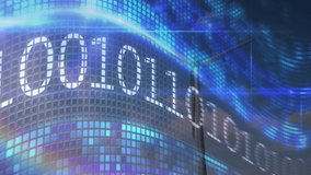 Animation of data processing over wind turbine. global business, ecology and digital interface concept digitally generated video. - Powered by Shutterstock - Get 15% off with code: PIKWIZARD15