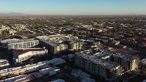 Aerial Sunset View Downtown Area Scottsdale Stock Footage Video (100% ...