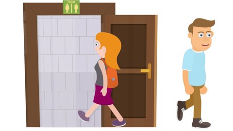 People Toilet Animation Man Woman Near Stock Footage Video (100% Royalty-free) 1093480701 ...