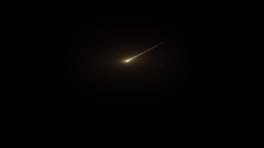 A small meteorite falls, alpha channel (transparency), VFX element | Shutterstock HD Video #1093502071
