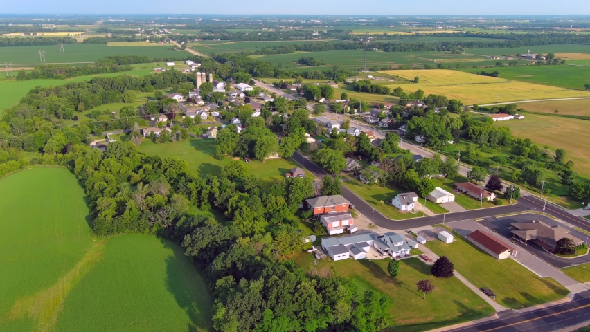 View of the country road and small town in Wisconsin image - Free stock ...