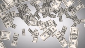 Animation of globe, clock and dollars falling on grey background. Global network, finance and technology concept digitally generated video. - Powered by Shutterstock - Get 15% off with code: PIKWIZARD15