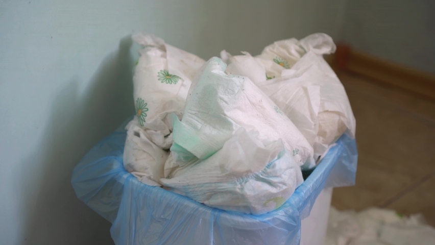 Dirty Baby Diapers Trash Disposing Used Stock Footage Video 100   1 