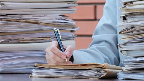 Sign Documents Concept Businesswoman Signing Many Stock Footage Video ...