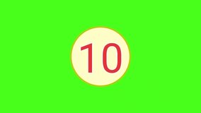 Countdown from  10 With Green Background