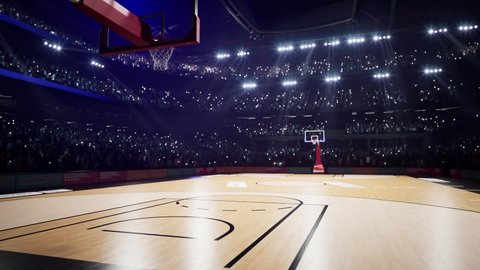 Basketball Arena People Crowds 3d Render Stock Footage Video (100% ...