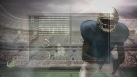 Animation Data Processing Over American Football Stock Footage Video ...