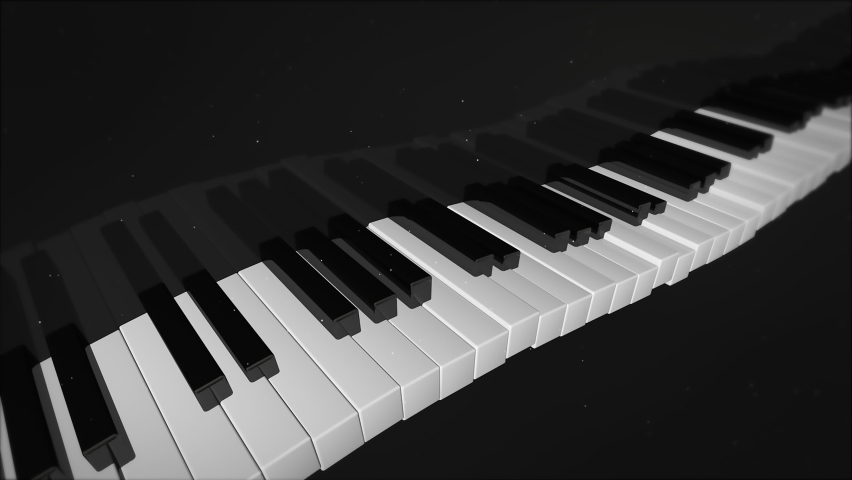 Piano keys, 3D animation with black and white moving keys Royalty-Free Stock Footage #1093560125