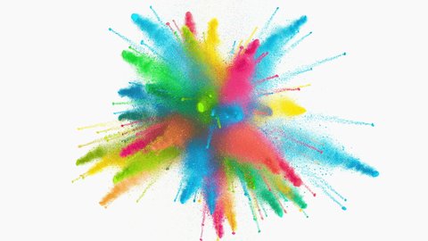 Explosion Color Colorful Particles Powder 3d Stock Footage Video (100% ...