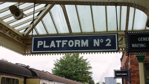 Platform Number 2 Sign Vintage Old Stock Footage Video (100% Royalty ...