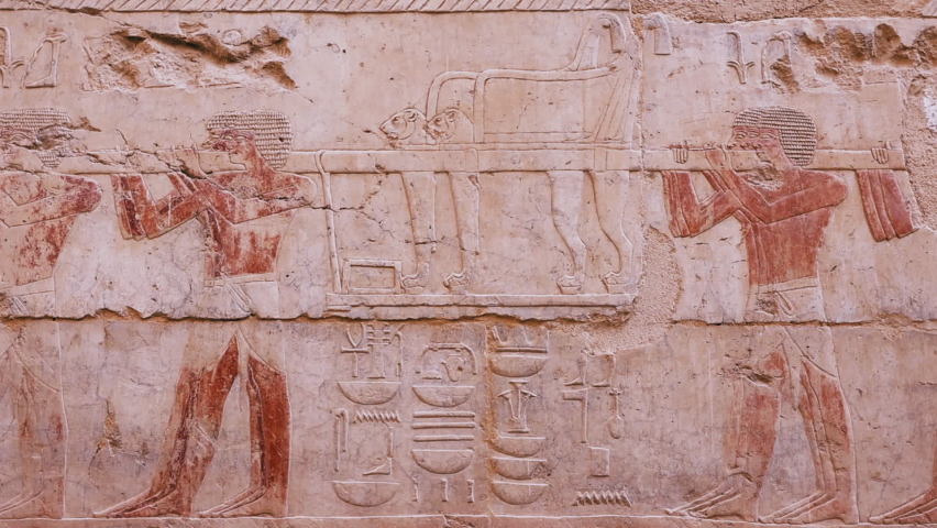 Ancient Wall Paintings In The Temple Of Hatshepsut, Egypt