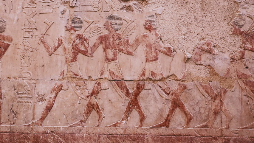 Ancient Wall Paintings In The Temple Of Hatshepsut, Egypt