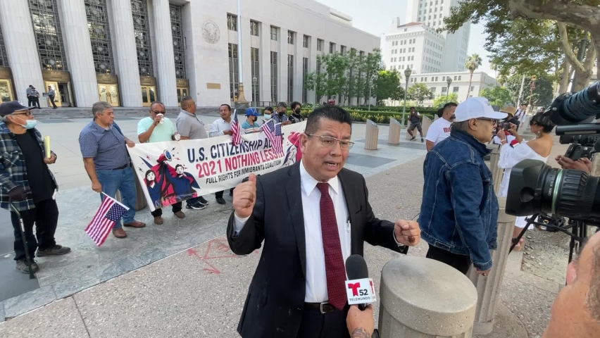 The Full Rights for Immigrants Coalition holds a news conference ``to call on the U.S. Congress to support President Joe Biden's U.S. Citizenship Act of 2021,'' Aug. 23, 2022 in Los Angeles.