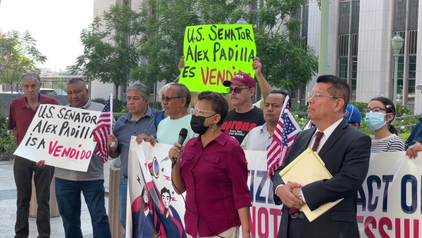 The Full Rights for Immigrants Coalition holds a news conference ``to call on the U.S. Congress to support President Joe Biden's U.S. Citizenship Act of 2021,'' Aug. 23, 2022 in Los Angeles.