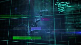 Animation of interference and computer circuit board over data processing and dna strand. Global technology, computing and digital interface concept digitally generated video. - Powered by Shutterstock - Get 15% off with code: PIKWIZARD15