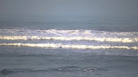 The waves at Pangandaran beach, perfect for nature, cinematic and science videos
