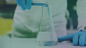 Animation of graph with flatten the curve over hands of lab worker with sample. Health, science and coronavirus covid 19 pandemic concept digitally generated video. - Powered by Shutterstock - Get 15% off with code: PIKWIZARD15