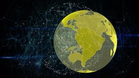 Animation of globe and spots over light trails. Global business and digital interface concept digitally generated video. - Powered by Shutterstock - Get 15% off with code: PIKWIZARD15