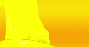 Abstract yellow background with dynamic orange 3d lines. looped footage. 3D animation of orange lines. Modern video background, animated, screensaver, copy space.