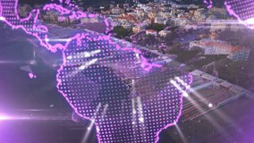 Animation of data processing and cityscape over globe. Global business and digital interface concept digitally generated video. - Powered by Shutterstock - Get 15% off with code: PIKWIZARD15
