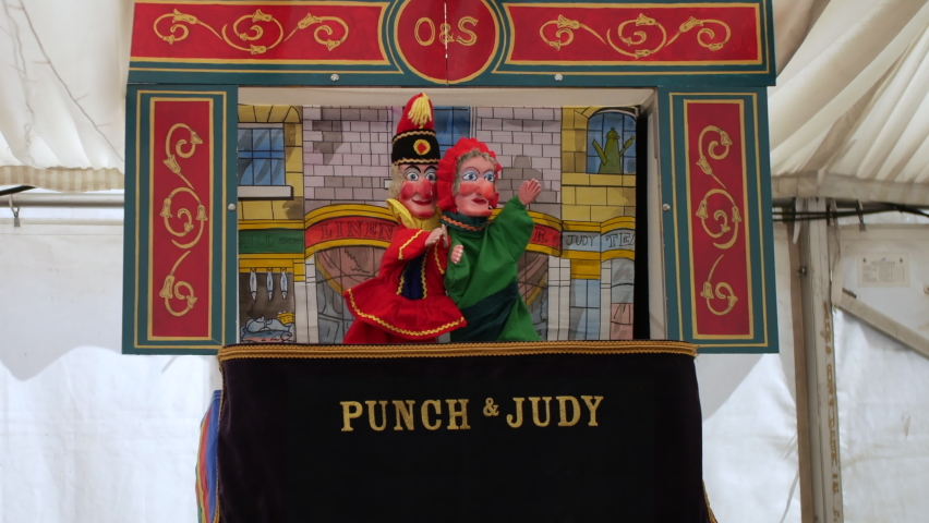 Traditional Punch and Judy children's puppet show