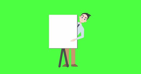 Animation Illustration Caucasian Man Whiteboard Talking Stock Footage ...