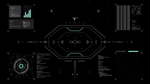 Futuristic Hud Panel Positioning Targeting Motion Stock Footage Video ...