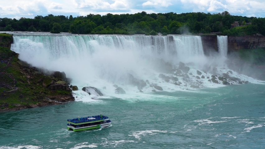 Niagara Falls Cruises and Boat Tours. American Falls. Ontario, Canada.