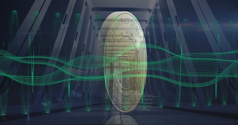 Animation Coin Nft Graphs Over Servers Stock Footage Video (100% ...