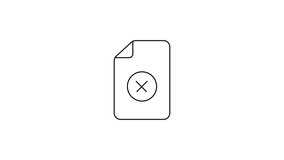 Cool animated linear document with rejected sign. Cancel document, delete file concept icon animation, Loop animation. - Powered by Shutterstock - Get 15% off with code: PIKWIZARD15