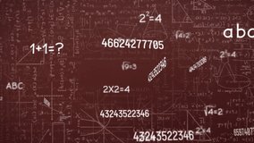 Animation of mathematical equations on red background. Global science, computing and digital interface concept digitally generated video. - Powered by Shutterstock - Get 15% off with code: PIKWIZARD15