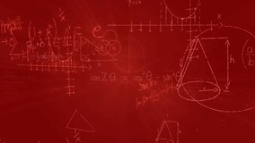 Animation of mathematical equations on red background. Global science, computing and digital interface concept digitally generated video. - Powered by Shutterstock - Get 15% off with code: PIKWIZARD15