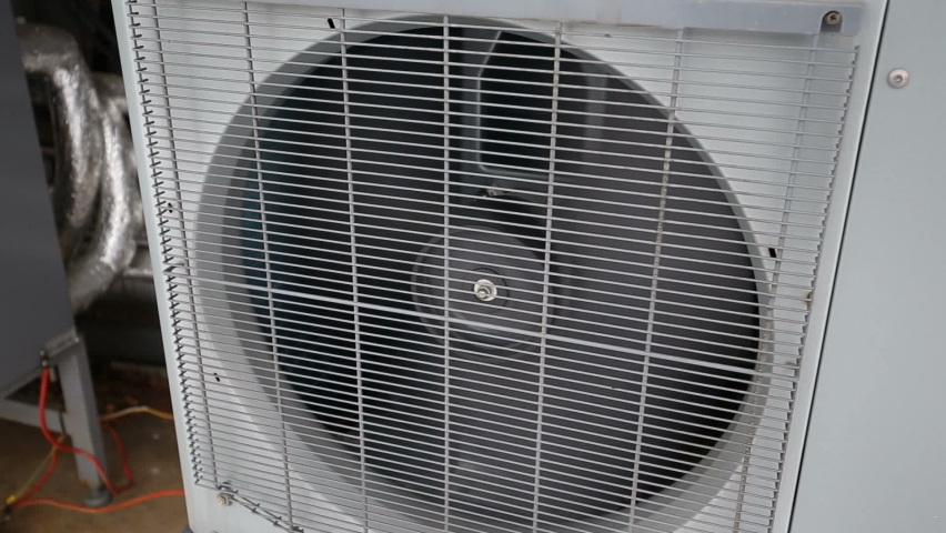 Close up of air water heat pump in winter Royalty-Free Stock Footage #1093659635