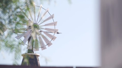 Old Windmill On Ranch Countryside Farm Stock Footage Video (100% ...