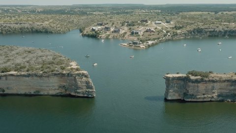 Hells Gate Possum Kingdom Lake High Stock Footage Video (100% Royalty