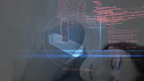 Animation of assembling of dna helix with programming language over sleeping caucasian woman. Digital composite, multiple exposure, home, science, research, relaxation, coding, technology, genetic. - Powered by Shutterstock - Get 15% off with code: PIKWIZARD15