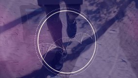 Animation of data processing and dna strand over caucasian man running. Global sport, computing and digital interface concept digitally generated video. - Powered by Shutterstock - Get 15% off with code: PIKWIZARD15