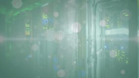 Animation of charts and data processing over screens. Colour movement and cinematography concept digitally generated video.