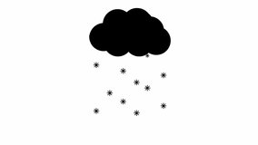 Animated snow from cloud. It's snowing. black falling snow. Looped video. Vector illustration isolated on white background. - Powered by Shutterstock - Get 15% off with code: PIKWIZARD15