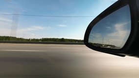 Driving along the road on high speed. 4k hyperlapse video footage
