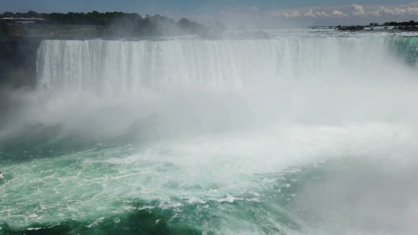 Niagara Falls. Top view on Horseshoe Falls from the Canadian side of the river.