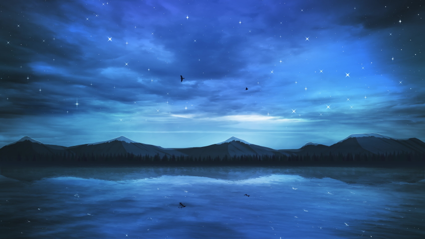 Seamless Loop of Starry Night Background Animation Royalty-Free Stock Footage #1093731433
