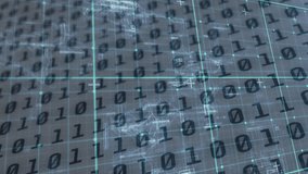 Animation of data with grid pattern moving over binary codes on digital interface. Digital composite, cloud computing, technology, coding, machine learning, programming language. - Powered by Shutterstock - Get 15% off with code: PIKWIZARD15