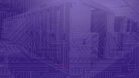 Animation of light spot over microprocessor connections and binary coding against server room. Computer interface and business technology concept - Powered by Shutterstock - Get 15% off with code: PIKWIZARD15