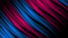 Abstract colorful wave line flowing motion background. Bright neon blue and red curve stripes. Seamless loop animation. 4K footage