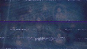 Animation of vhs glitch effect over network of digital icons and data processing on blue background. Global networking and business technology concept - Powered by Shutterstock - Get 15% off with code: PIKWIZARD15